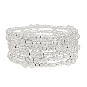 6 Row Texture Ball Accent Bracelet